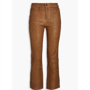 PAIGE Colette Leather Crop Flare Pants